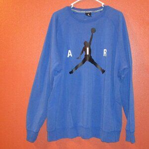 Jordan Vintage 2K1 Men 3X Large Blue Black Graphic Air Long Sleeve Sweatshirt